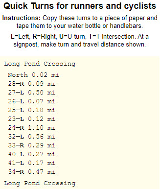 Quick turn directions